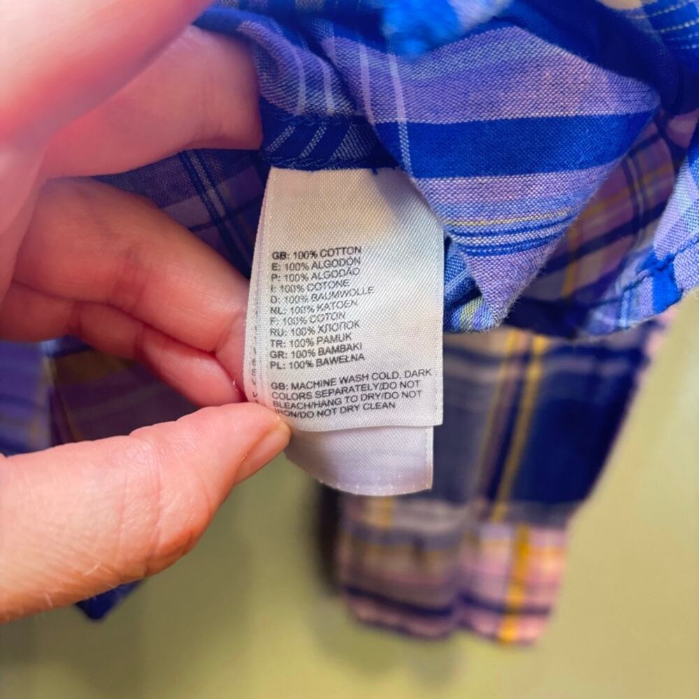The North Face Women’s Plaid M Button-Up Shirt Blue / Purple Lightweight Cotton - Picture 5 of 9